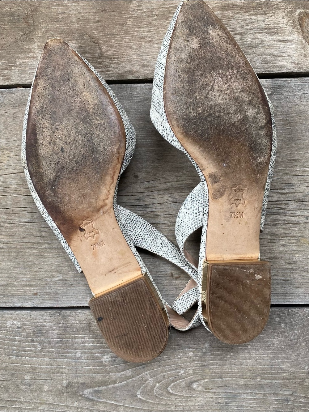 Tory Burch Snake Pointed Toe Slingback Flats - Picture 7 of 9